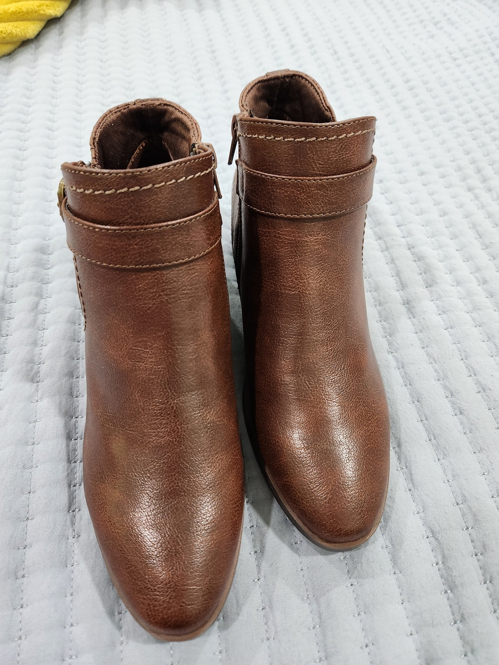BareTraps Brown Ankle Booties with Side Strap Detail Wide Width